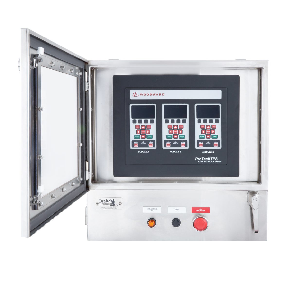 ProTech TPS safety panel with the cabinet door open